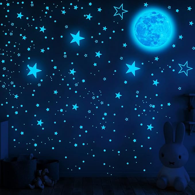 1049Pcs Glow in The Dark Stars and Moon for Ceiling, Wall Bedroom Chirldren's Room Stickers Decals Decor, Boys & Girls' Gifts-CasaMuseHome