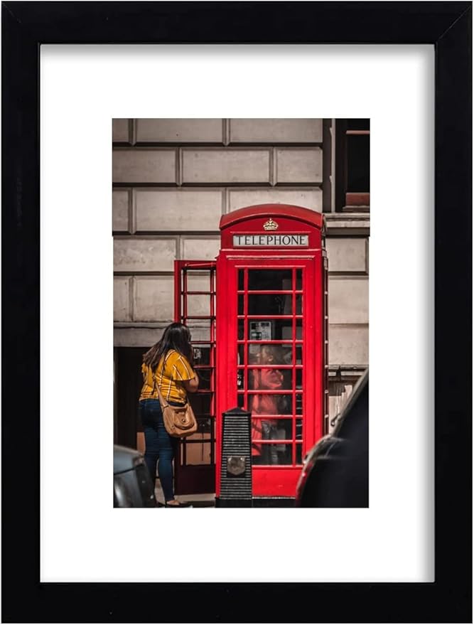 8x10 Picture Frame Set of 6, Display Pictures 5x7 with Mat or 8x10 Without Mat for Wall Mounting or Table Top Display,Black-CasaMuseHome