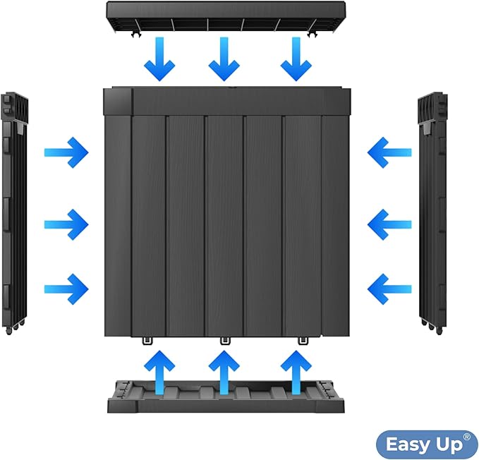 50 Gallon Double-Wall Resin Deck Box - Lockable Waterproof Outdoor Storage Box, 515bs Capacity & Doubles as Seating for Patio Furniture - Garden Tools, Pool Accessories (Black)-CasaMuseHome