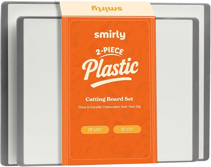SMIRLY Plastic Cutting Board Set, Dishwasher Safe Plastic Cutting Boards Set for Kitchen, Cutting Boards for Kitchen - Plastic Chopping Board Set-CasaMuseHome