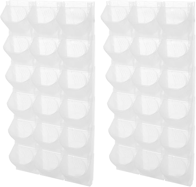 12Pieces 3-Pot Wall Planter Vertical Garden Plant Walls Wall Mounted Vertical Planter with Water-Storage Layer Stackable Wall-Mounted Flower Pot for Gardens, Balconies 180.78lbs Total Capacity (White)-CasaMuseHome