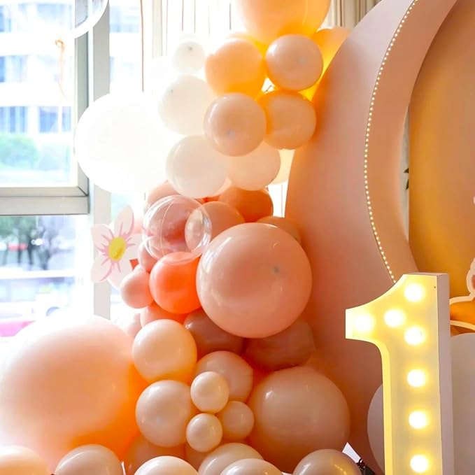 130pcs Peach Balloons Different Sizes 18" 12" 10" 5" Pastel Orange Latex Balloon Garland Arch Kit for Birthday Baby Shower Graduation Wedding Gender Reveal Anniversary Party Decorations-CasaMuseHome