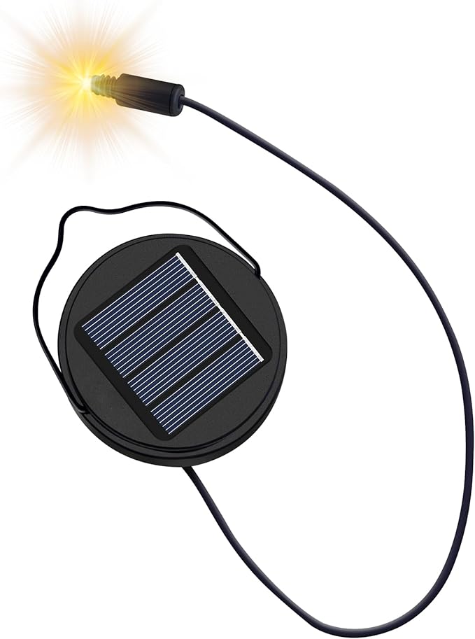 AA 600Mah Solar Light Replacement Top Parts for Solar Outdoor Lantern, Waterproof LED Lights for Yard, Garden, Patio Decor DIY Gifts (1Pack)-CasaMuseHome