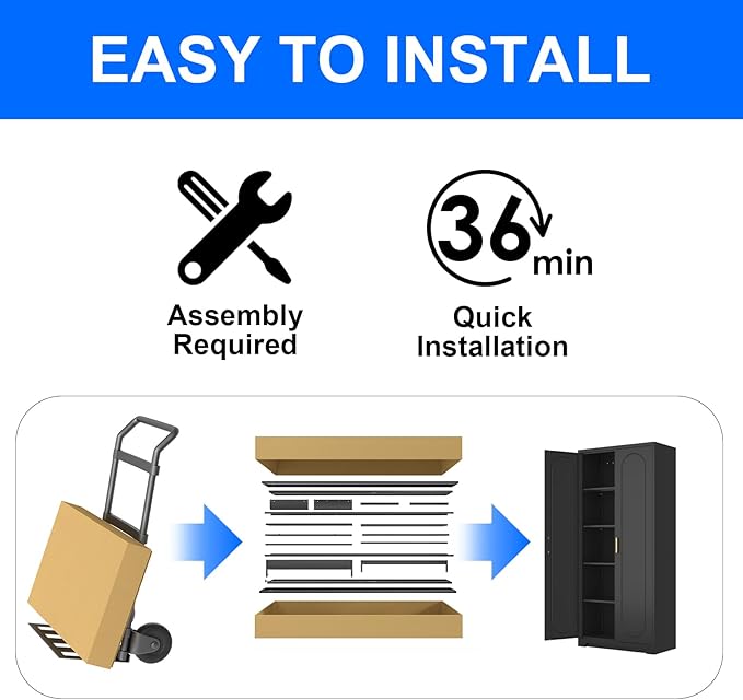 71" Tall Kitchen Pantry Cabinet, Pantry Storage Cabinet with Doors and Shelves, Metal Food Pantry Cabinets with Handles, Black Freestanding Cupboard for Living&Dining Room-Assemble Required-CasaMuseHome