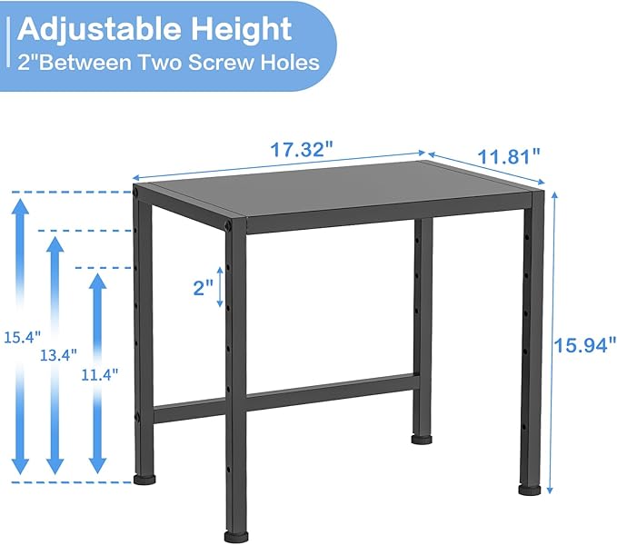 17.3 Inches Metal Storage Shelves,150LBS Heavy Duty Shelving Units and Storage For Small Appliance,Adjustable Utility Storage and Organization Shelf Rack For Kitchen Cabinet Closet Under Sink Pantry-CasaMuseHome