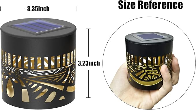 4 Pack Solar Fence Lights Metal Solar Powered Outdoor Wall Deck Lights Lotus Theme Waterproof Fence Light for Garden Post Patio Backyard Yard Decor (Lotus, 4 Pack)-CasaMuseHome