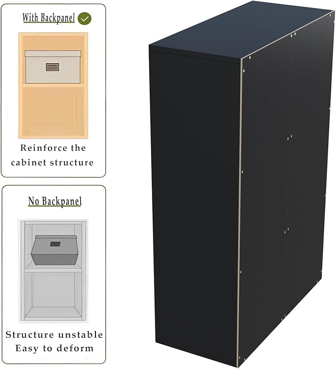 6-Cube Storage Shelf Bookcase - Wooden 3-Tier Floor Standing Open Bookshelf for Home and Office, Display Cabinet, Black-CasaMuseHome