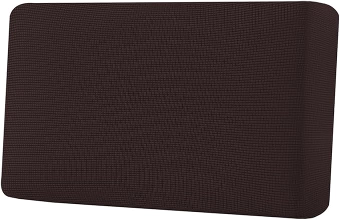 H.VERSAILTEX Super Stretch Individual Seat Cushion Covers Sofa Covers Couch Cushion Covers Slipcover Sets Thick Jacquard Textured Twill Fabric (1 Piece Loveseat Cushion Cover, Chocolate)-CasaMuseHome