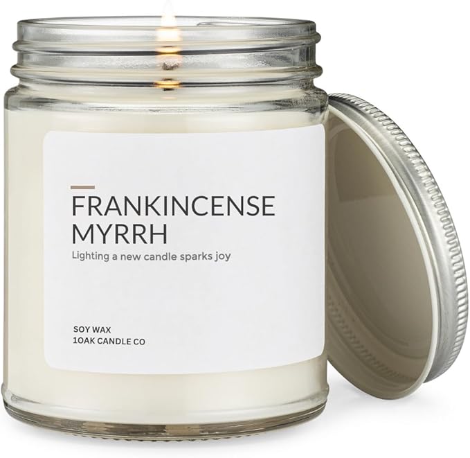 1OAK Soy Wax Scented Candles - Frankincense Myrrh - Long Burning Premium Hand-Poured (7oz.)-CasaMuseHome