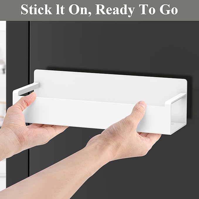 6 Pack Magnetic Spice Rack Organizer for Refrigerator and Oven, White Fridge Organizers and Storage for Kitchen-CasaMuseHome