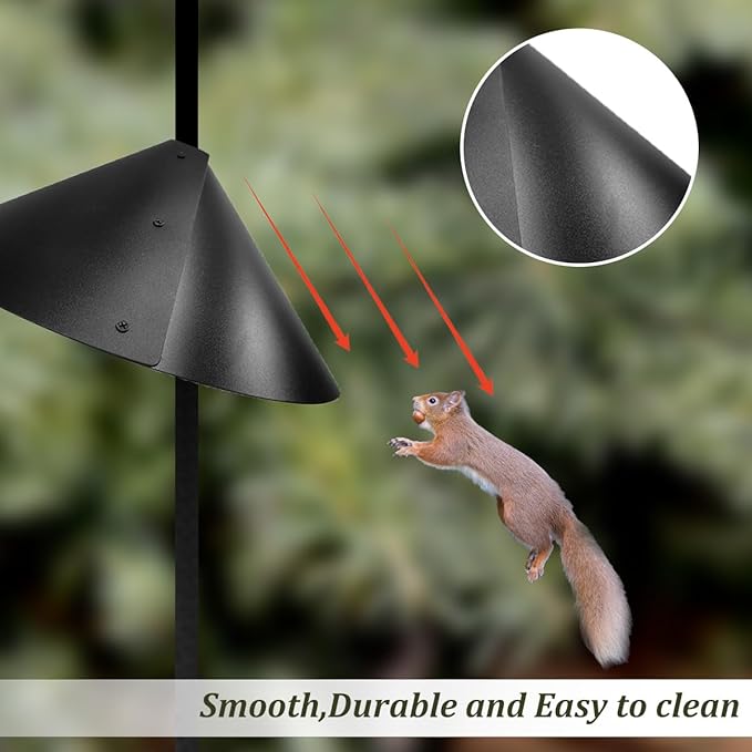 2 Pack Squirrel Baffle for Bird Feeder Pole，Keeps Squirrels Away from Bird Feeder Rods, (19 inch)-CasaMuseHome