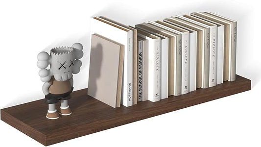 12 Inch Deep Floating Shelves for Wall 1 Pack Floating Shelves Large Storage Space Wall Mount Shelf for Living Room Kitchen Bathroom 36" W x 12" D x 1.2" H Rustic Brown-CasaMuseHome