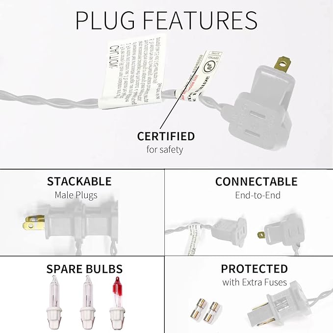 100LIGHTS Multi Easter Mini String Lights，Connectors Christmas Decorative Lights 19.6 UL Certified Waterproof for Easter Home Garden Holiday Christmas Tree Party Patio Wedding-CasaMuseHome