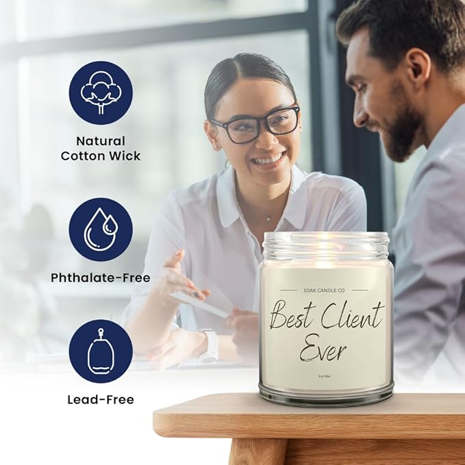 1OAK Vanilla Scented Candles - Appreciation Gifts for Clients - Client Candle - Thank You Client Gifts for Corporate Women, Men, Hairdresser, Lawyer, Realtor, Real Estate Agent, Paralegal, Attorneys-CasaMuseHome