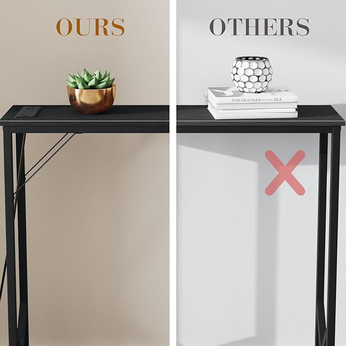 47.2'' Console Table, Skinny Entryway Table with Fast-Charging Station, Narrow Long Sofa Table, Behind Slim Couch Table for Entrance, Hallway, Living Room Decor ST-BK120-1-CasaMuseHome