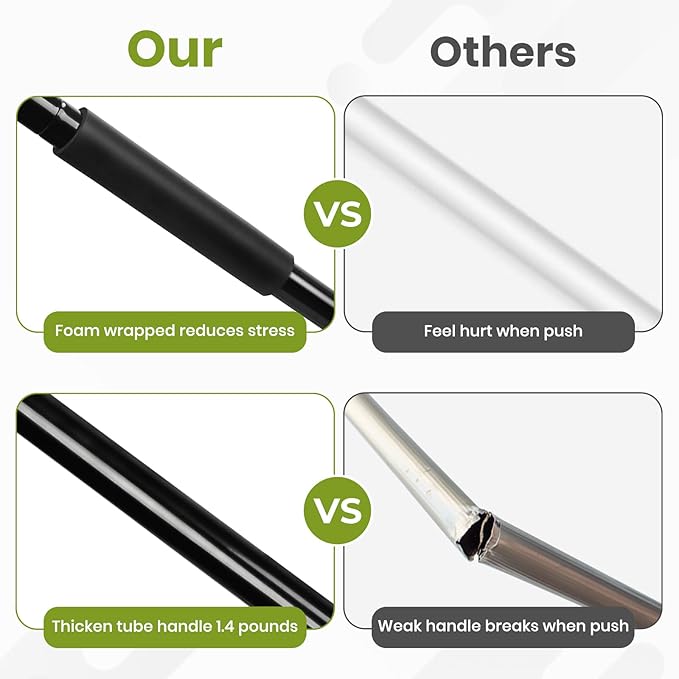 24-Inch Push Broom Outdoor with Stiff Bristle, Heavy Duty Broom Brush with 63” Long Handle for Deck Patio Driveway Garage Warehouse Shop Floor Sweeping & Scrubbing-CasaMuseHome