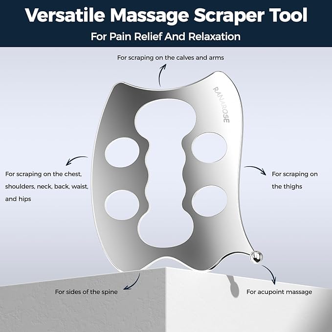 3-in-1 Stainless Steel Muscle Scraper Tool Set – Gua Sha & Physical Therapy Tools for Deep Tissue Massage, Myofascial Release, Muscle Knot Relief & Pain Reduction-CasaMuseHome