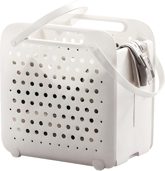 45L Foldable Laundry Basket, Plastic Collapsible Laundry Baskets with Handles, 12 Gallons Dirty Clothes Hamper for Dorm Laundry Room Organization, Freestanding Wall Hanging Laundry Hamper-CasaMuseHome