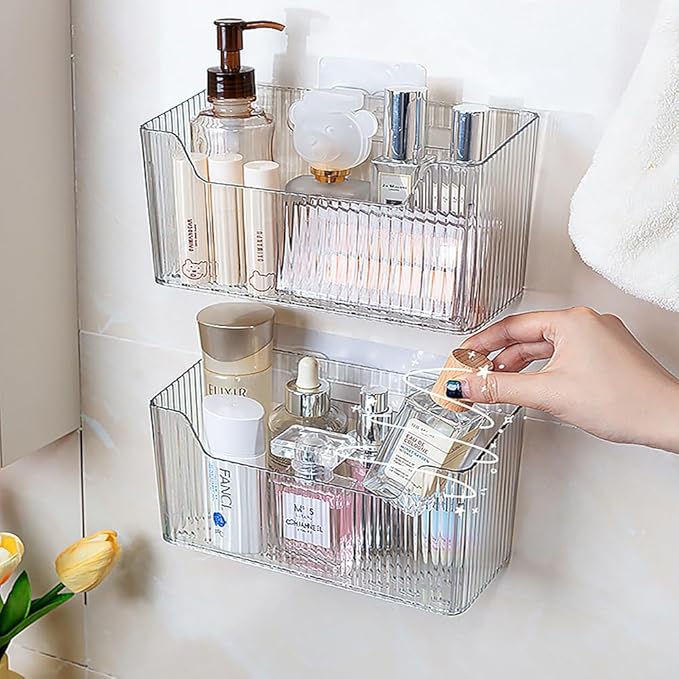 2 Piece Cabinet Door Organizer,Self Adhesive Kitchen Cabinet Organizer,Cabinet Door Storage Box for Bathroom/Kitchen/Living room,Storage shelf rv must haves. (Large+Small)-CasaMuseHome