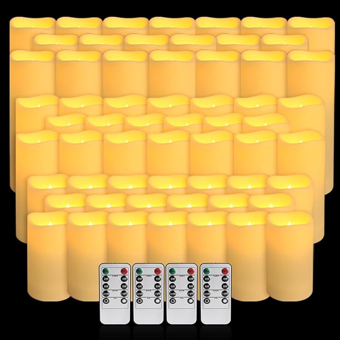 60-Pack LED Flameless Candles with Remote Control - Perfect for Home, Parties, and Special Occasions - Create a Magical Ambiance Effortlessly(Three Sizes)-CasaMuseHome