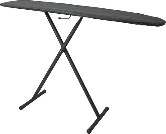 54" Full-Size Adjustable Ironing Board w/Thick Pad Cover, Leg Locking System, Foldable and Collapsible, Heavy-Duty Alloy Steel Construction, Space Saving Design - Charcoal-CasaMuseHome