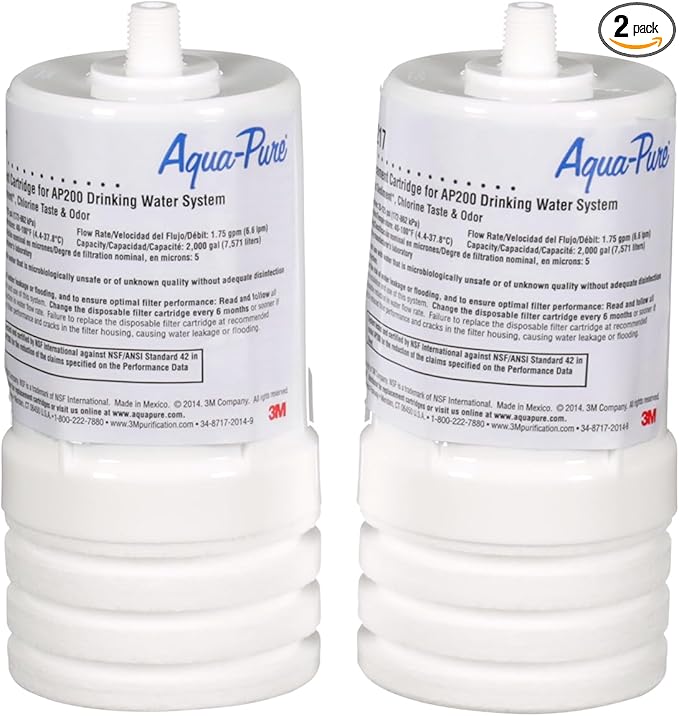 3M Aqua-Pure Under Sink Replacement Water Filter Cartridge AP217, for use in AP200 System (2-pack)-CasaMuseHome