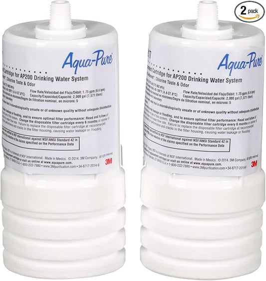 3M Aqua-Pure Under Sink Replacement Water Filter Cartridge AP217, for use in AP200 System (2-pack)-CasaMuseHome