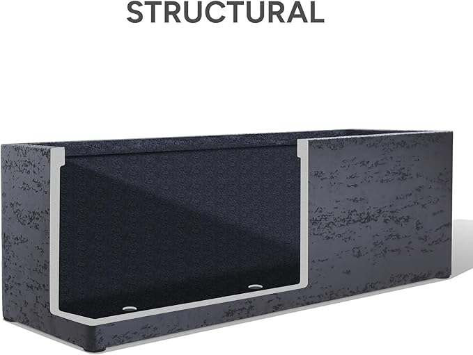 42 Inch Rectangular Concrete Planter（42Lx14Wx15H，58 Pounds）,Durable All-Weather Use with Drainage Holes,Large Rectangular Planter for Outdoor Indoor Plants-CasaMuseHome