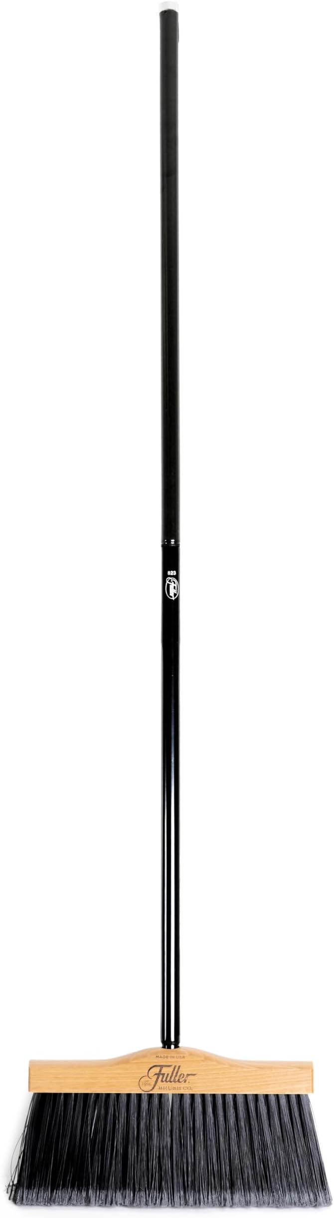 12” Upright Broom with 2 Piece Black Steel Threaded Handle-CasaMuseHome