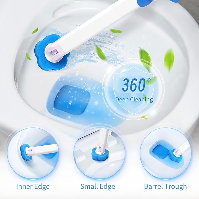 42 PCS Disposable Toilet Bowl Brush Refills, Disposable Toilet Brush Heads, Toilet Wand Disposable Refill Heads, Disposable Replacement Head (42Pcs Replacement Heads)-CasaMuseHome