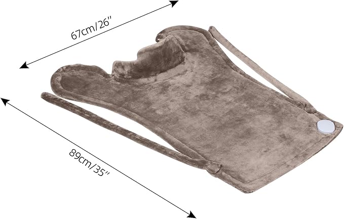 26" x 35" Flannel Neck&Shoulder&Back Heating Pad with 12 Temperature Settings&Countdown Timer, Pain Relief for Back/Neck/Shoulders/Menstrual Pain, Christmas Gifts for Women Men Mom Dad(Light Tan)-CasaMuseHome