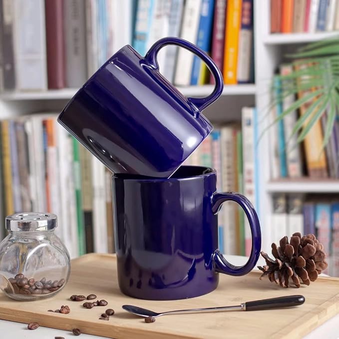 30oz Super Large Ceramic Coffee Mugs Large Handles Set of 2 (Cobalto)-CasaMuseHome