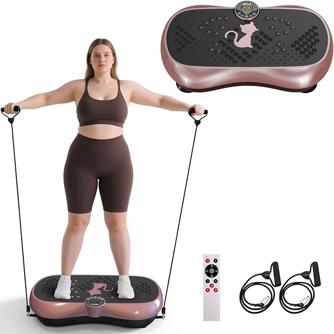 KRYLIX Vibration Plate Machine Exercise Platform for Whole Body Vibration Workout Weight Loss Lymphatic Drainage Fitness Platform Exercise Machine Vibrating Platform for Women Men