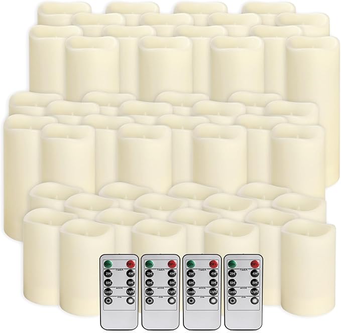 48-Pack LED Flameless Candles with Remote Control - Perfect for Home, Parties, and Special Occasions - Create a Magical Ambiance Effortlessly(Three Sizes)-CasaMuseHome