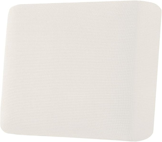 H.VERSAILTEX Super Stretch Individual Seat Cushion Covers Sofa Covers Couch Cushion Covers Slipcover Sets Thick Jacquard Textured Twill Fabric (1 Piece Chair Cushion Cover, Porcelain)-CasaMuseHome