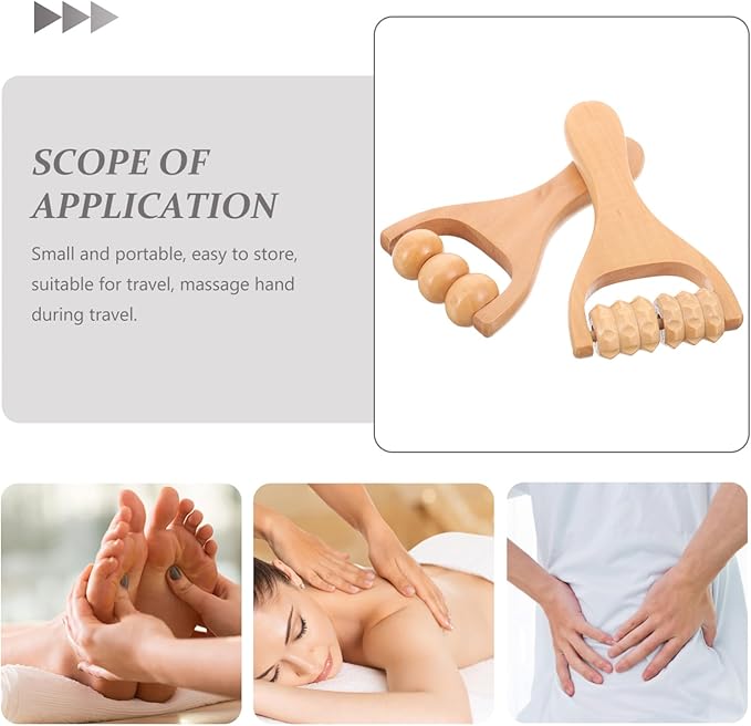 2pcs Wooden Massage Rollers Trigger Point Roller Muscle Relaxation Bead Massage Tools for Neck Back Leg Foot Arm-CasaMuseHome