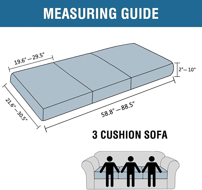 H.VERSAILTEX Super Stretch Individual Seat Cushion Covers Sofa Covers Couch Slipcover Sets Thick Jacquard Textured Twill Fabric (3 Piece Sofa Cushion Covers, Burnt Brick)-CasaMuseHome