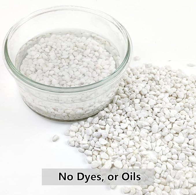 10LB Succulent and Cactus Gravel, 1/5 Inch White Natural Decorative Polished Pebbles for Landscaping, River Rocks for Plants, Vases, Aquariums, Terrarium and Outdoor Gardening-CasaMuseHome