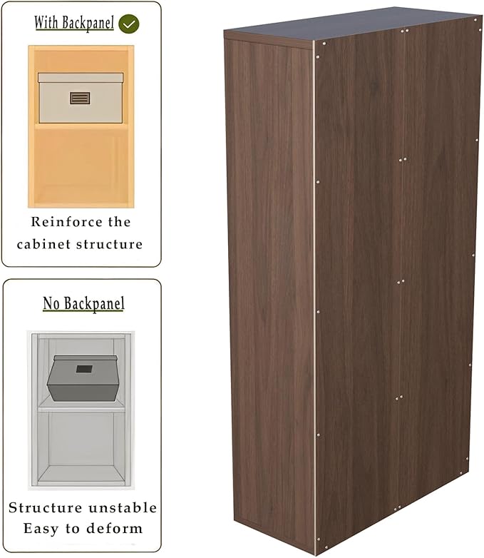 8-Cube Storage Shelf Bookcase - Wooden 4-Tier Floor Standing Open Bookshelf for Home and Office, Cuby Orgainzer, Walnut-CasaMuseHome