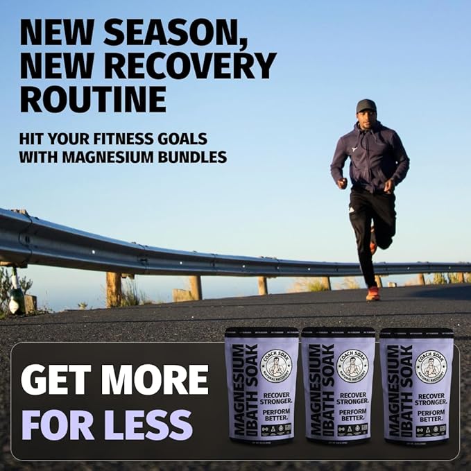 3 Pack Bundle: Coach Soak Recovery Bath Soak, Epsom Salt Bulk - Bath Salts Bulk, 3 Pack Bundle - Total of 9 Pounds (Lavender)-CasaMuseHome