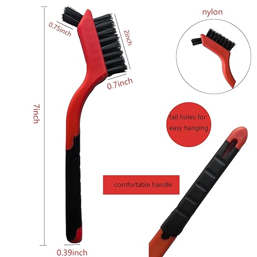 6-Pack Nylon Cleaning Brushes - Non-Scratch Nylon Bristles for Delicate Surfaces & Daily Cleaning | Ergonomic Grip with Mini Head & Hanging Hole-CasaMuseHome