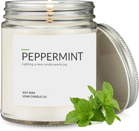 1OAK Soy Wax Scented Candles - Peppermint Candle - Scented Candles for Home (7oz.)-CasaMuseHome