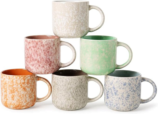 12 OZ Coffee Mugs Set of 6, Modern Coffee Mugs Set with handle for Tea/Latte/Cappuccino/Milk/Cocoa.-CasaMuseHome
