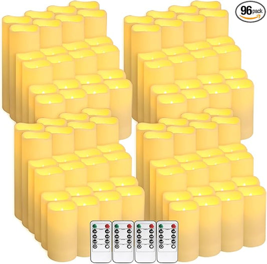 96-Pack LED Flameless Candles with Remote Control - Perfect for Home, Parties, and Special Occasions - Create a Magical Ambiance Effortlessly(Three Sizes)-CasaMuseHome