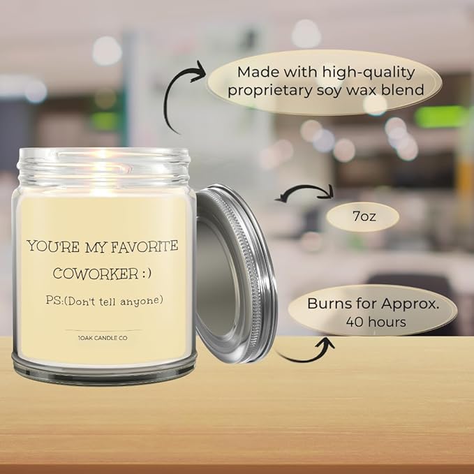 1OAK Vanilla Coworker Candle - Office Gifts for Coworkers - Funny & Farewell Gifts for Women, Men & Colleagues-CasaMuseHome