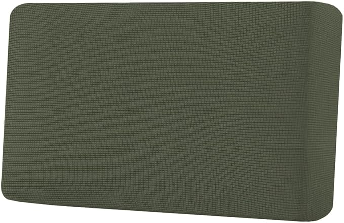 H.VERSAILTEX Super Stretch Individual Seat Cushion Covers Sofa Covers Couch Cushion Covers Slipcover Sets Thick Jacquard Textured Twill Fabric (1 Piece Loveseat Cushion Cover, Olive)-CasaMuseHome