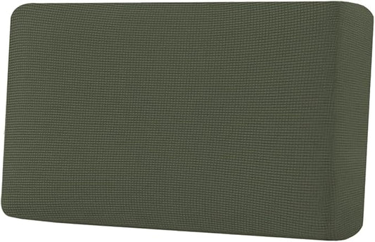 H.VERSAILTEX Super Stretch Individual Seat Cushion Covers Sofa Covers Couch Cushion Covers Slipcover Sets Thick Jacquard Textured Twill Fabric (1 Piece Loveseat Cushion Cover, Olive)-CasaMuseHome