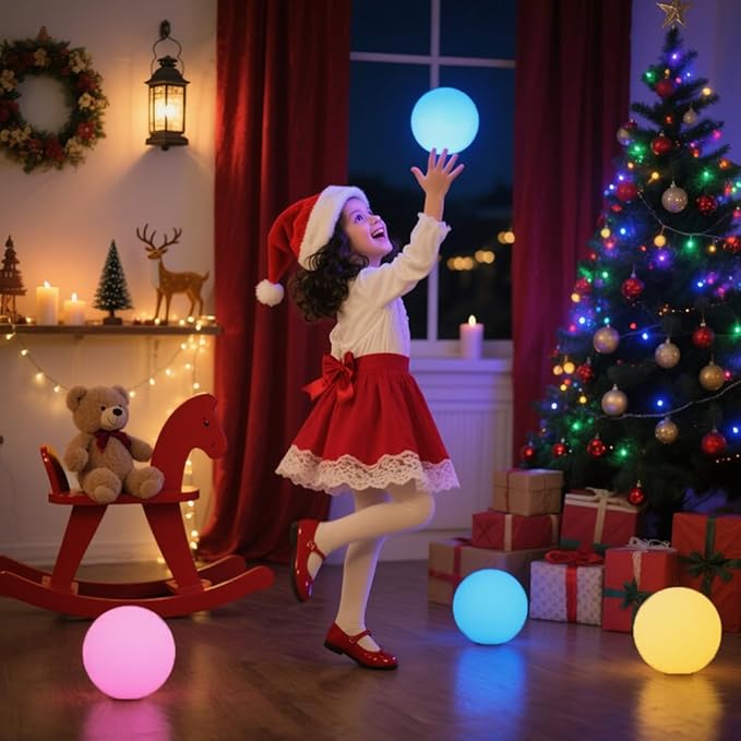 8-in Solar Globe Light Outdoor, Waterproof Solar Ball Light for Outside w/Remote, 16 RGB Color Changing Glowing Orb Lamp Landscape Lighting Mood Lamp w/Ground Stake for Garden Patio Yard Pathway Decor-CasaMuseHome