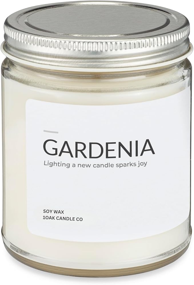 1OAK Soy Wax Scented Candles (Gardenia) - Long Burning Premium Hand-Poured (7oz.)-CasaMuseHome