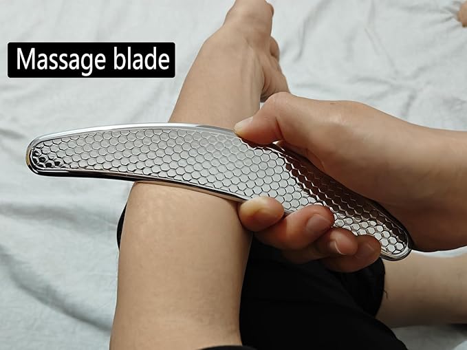 4 in 1 Muscle Scraper Stainless Steel Gua Sha Massage Tool Set with Bag,IASTM Scraping Tools for Muscle Treatment-CasaMuseHome